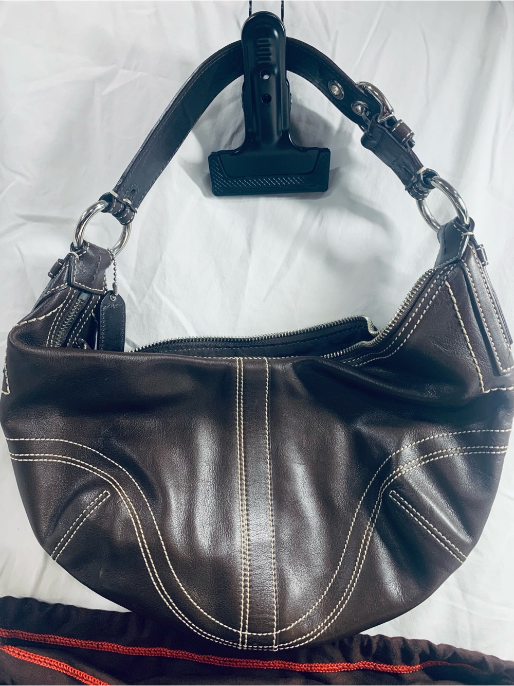 Coach Soho 10031 Brown Leather Y2K Hobo Shoulder Bag
